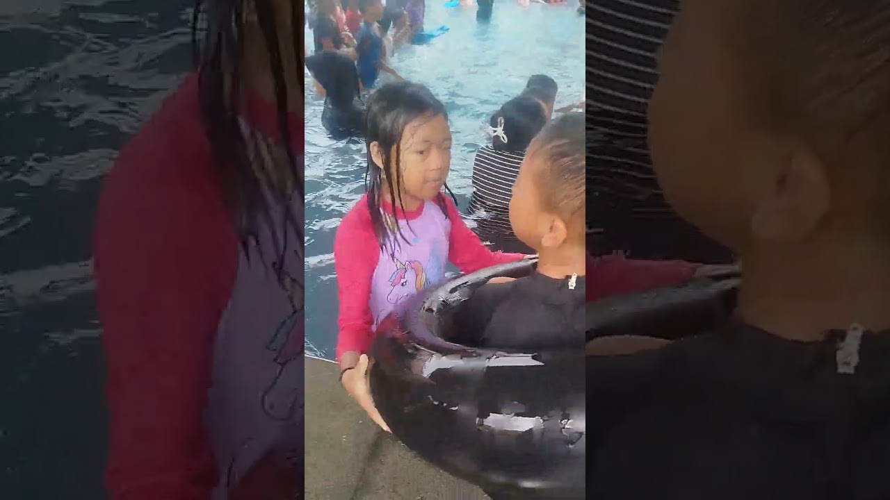 Suasana liburan thn bru anak2🥰di kolam renang KLR seneng'y anak