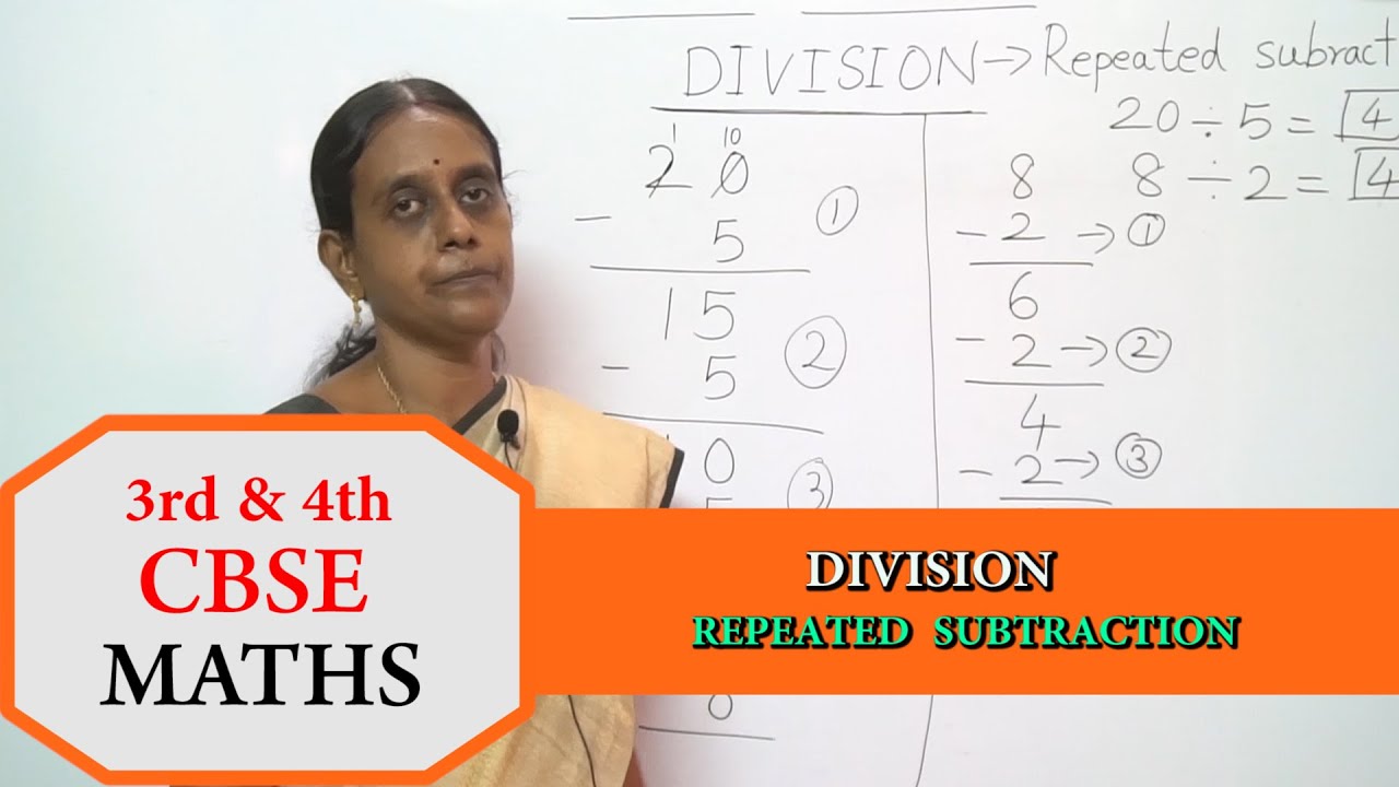 3rd & 4th STD CBSE NCERT Maths - Division Repeated Subtraction CBSE Mathematics Maths 3rd ,4th