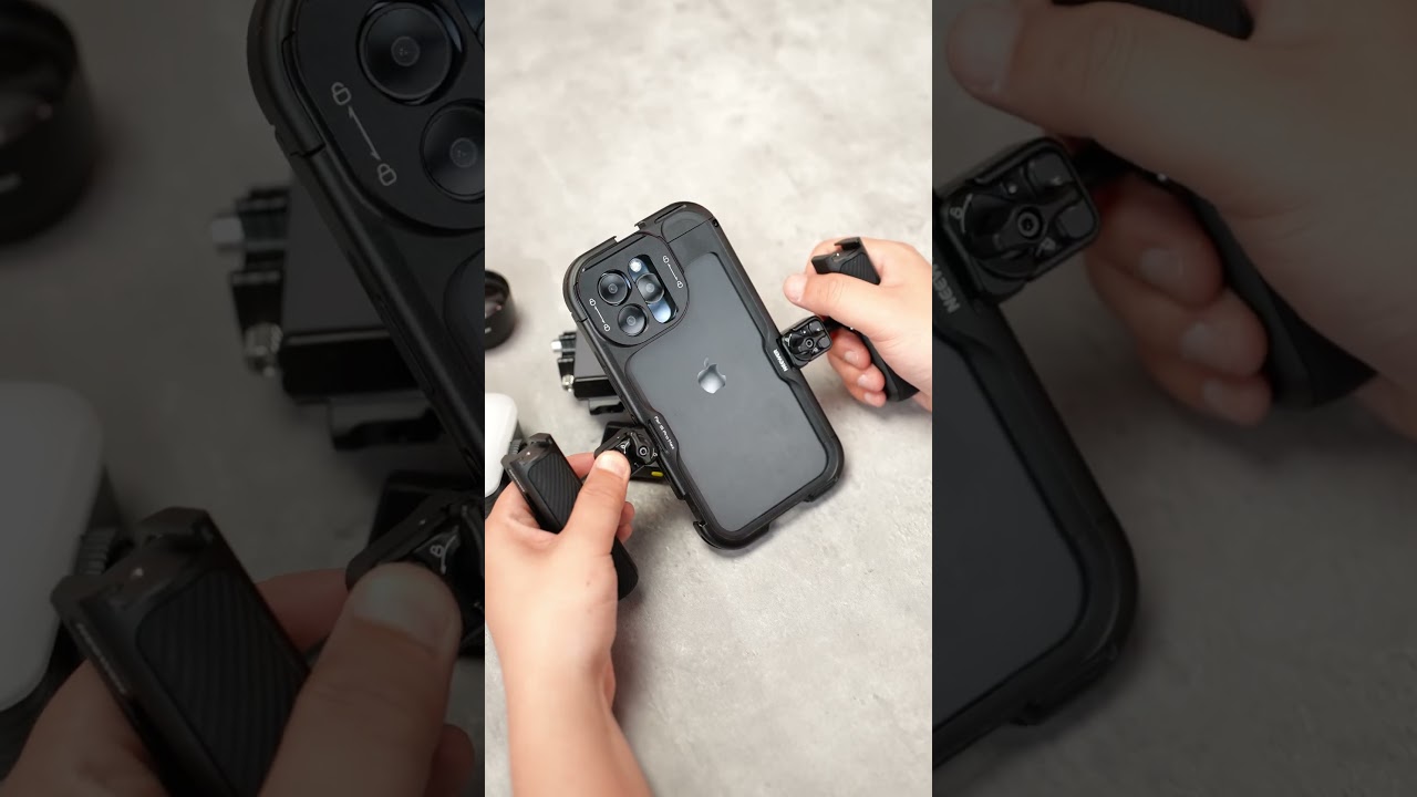 Capture sharp and stunning detailed shots with our professional phone cage for iPhone 15 Pro Max!