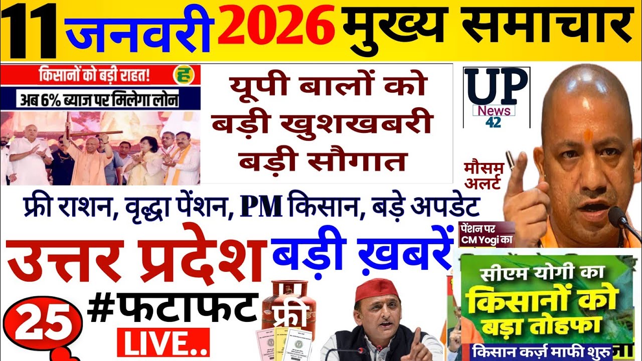 Up Breaking News 11 January 2026 | Uttar Pradesh News | Up News Today | CM Yogi | Pm Modi, Live 