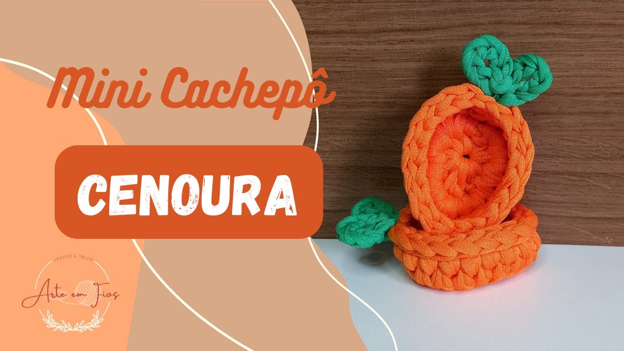 Mini Cachepô Cenoura em crochê