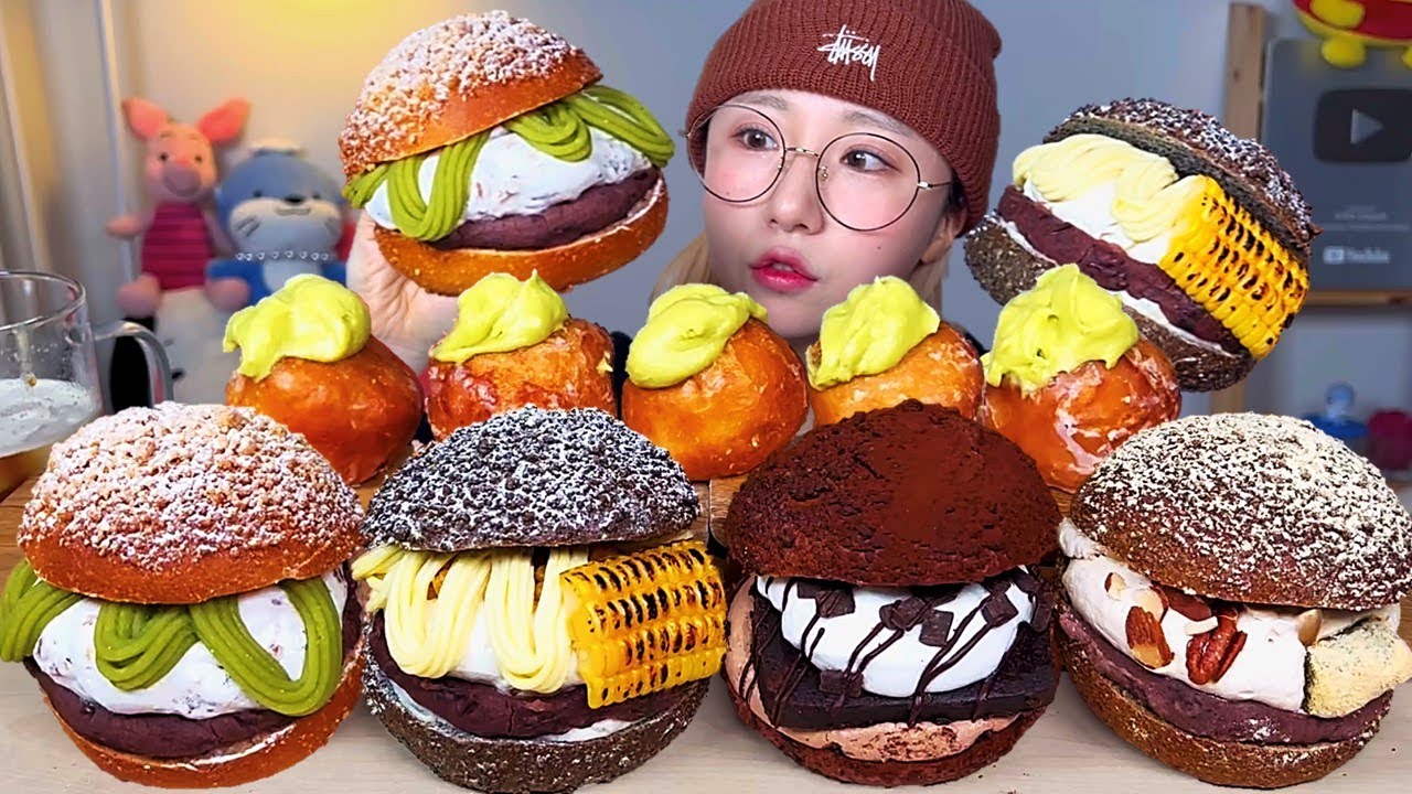 맘모스빵🌰 옥수수 인절미 트리플초코 맘모스 먼치킨 디저트 먹방 Dessert Mukbang