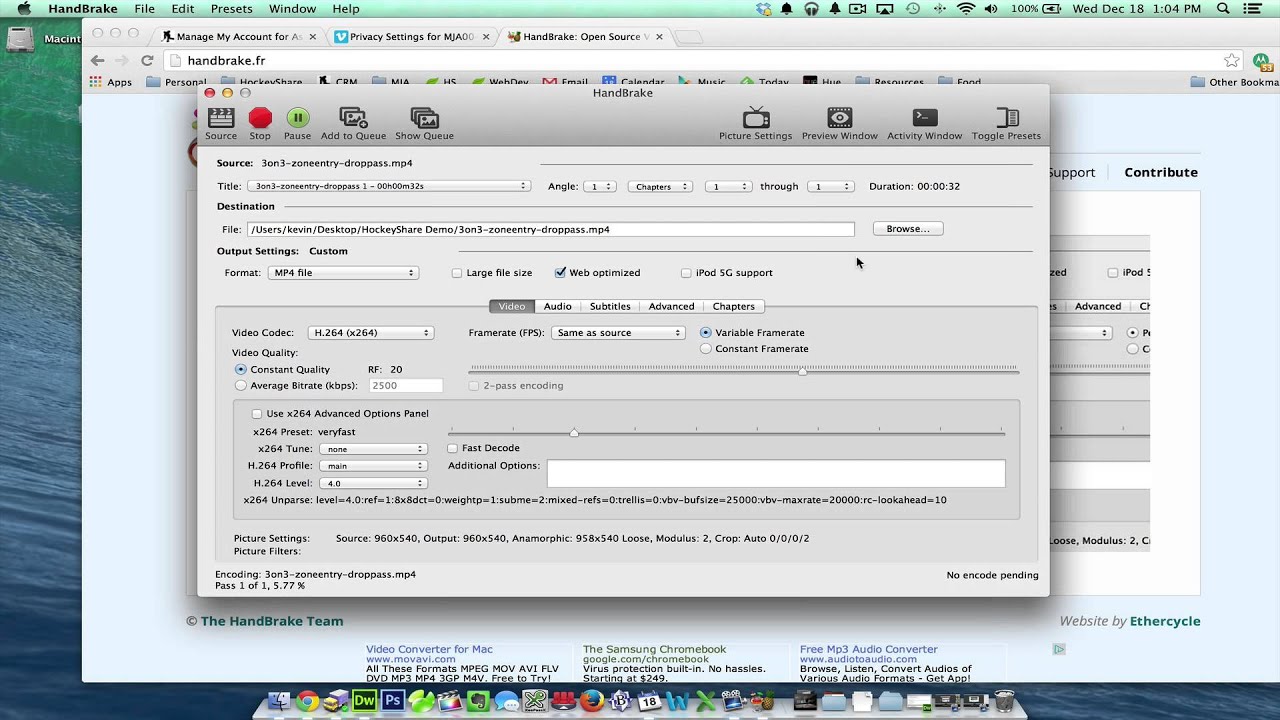 Converting Video to MP4 for HockeyShare