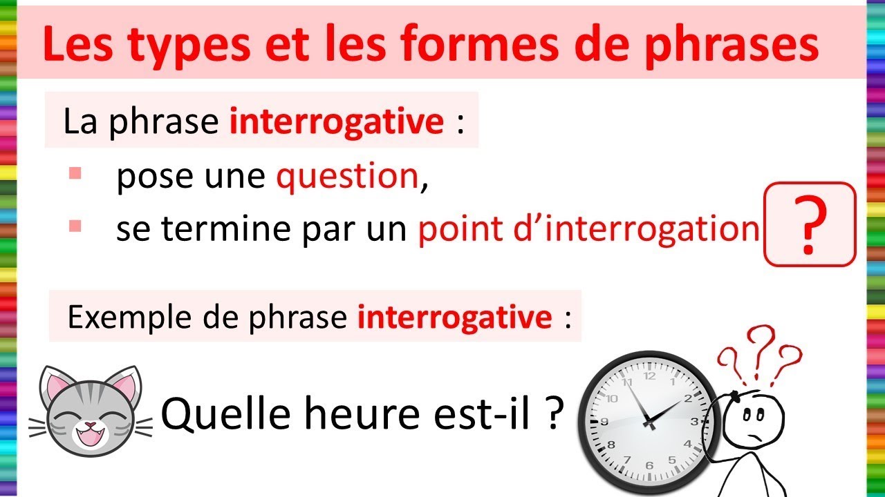 Les types et les formes de phrases