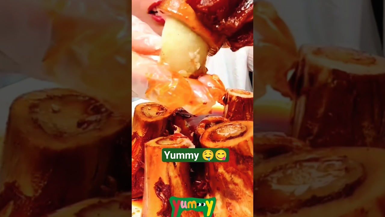 spicy beef bone marrow with spicy red chili sauce by SpicyBites ASMR #shorts#food