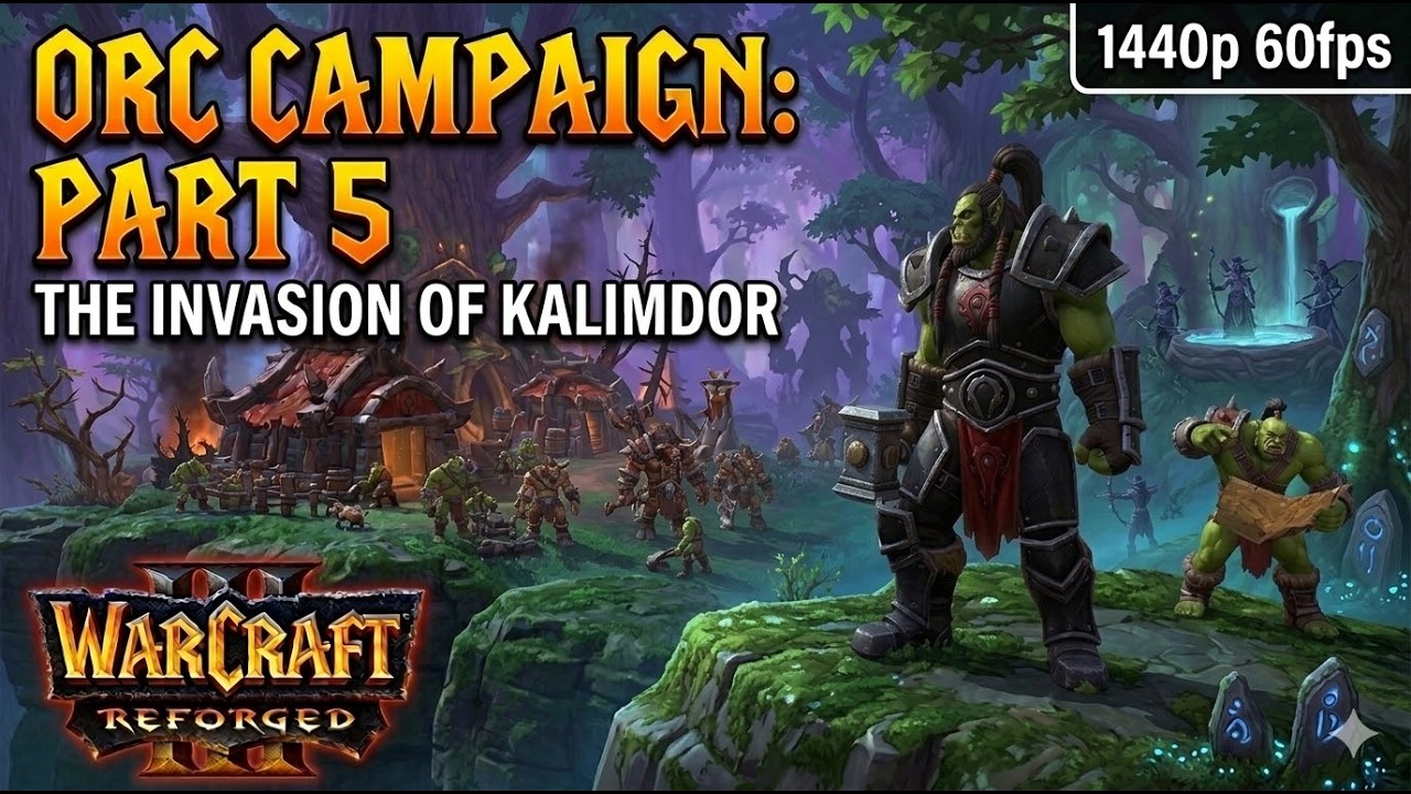 Warcraft 3 Reforged Gameplay Walkthrough - Orc - The Invasion of Kalimdor - Part 5 1440p 60fps