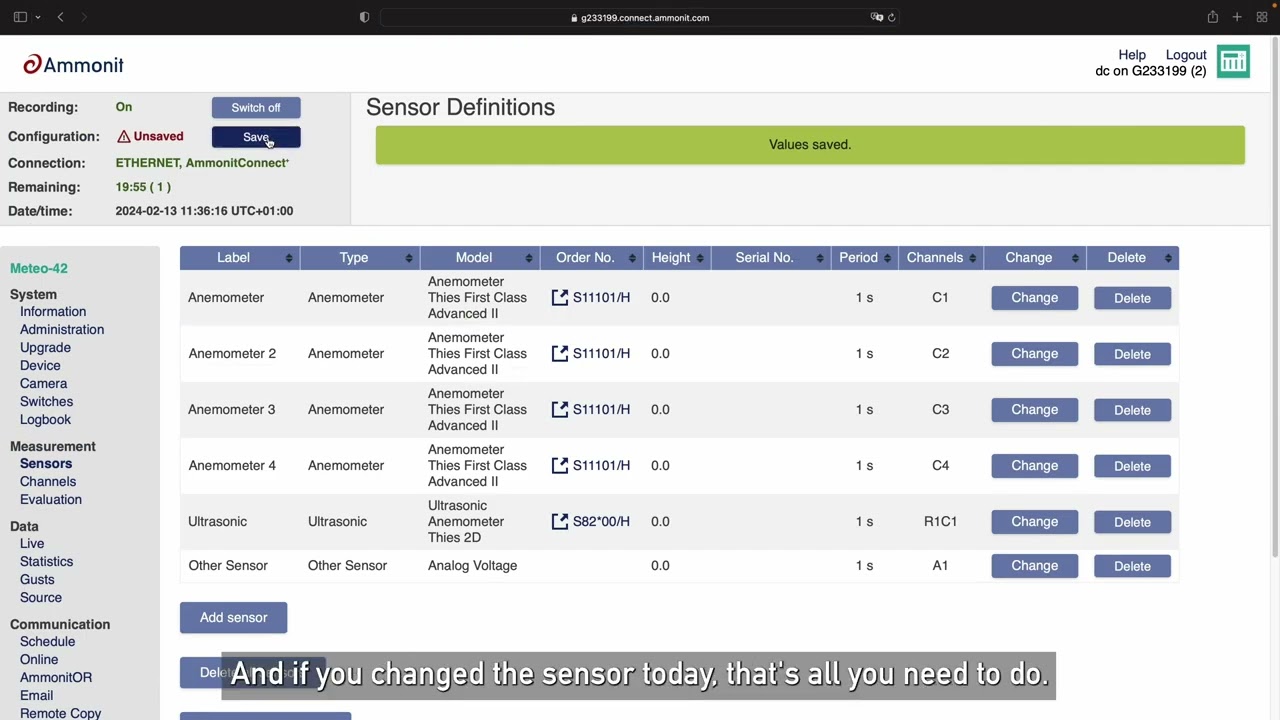 Reconfigure a Sensor