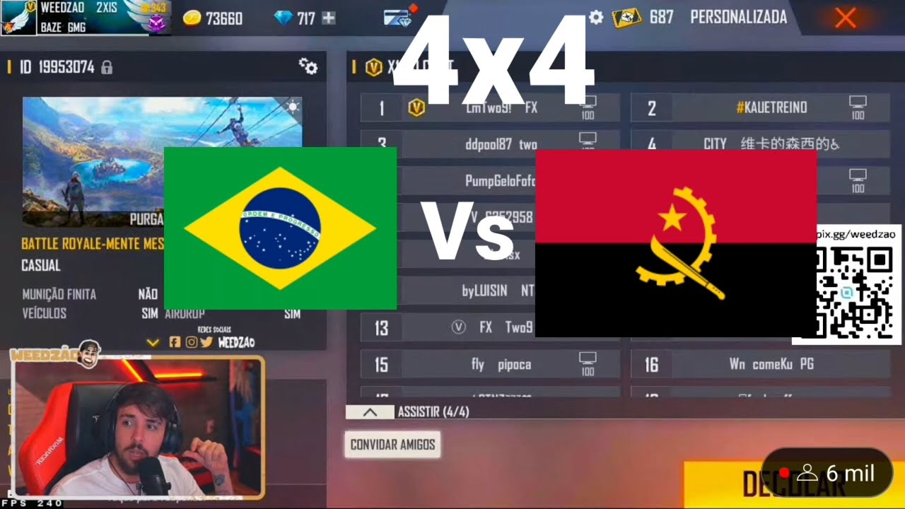 Free Fire | Weedzao vai fazer um Brasil vs Angola? Confiraaaaa! #freefire #freefiressa