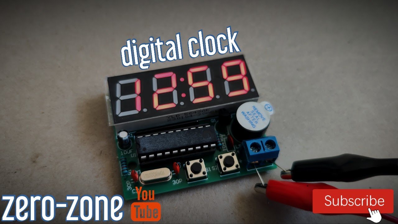 Digital Electronic Clock 4 Bit Single Chip Computer DIY Kit Component C51 Assemble