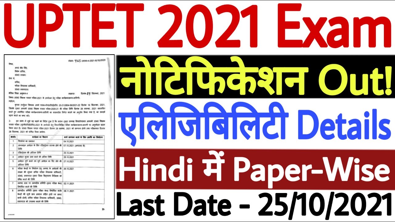 UPTET Notification 2021 Out! | UPTET 2021 Eligibility Criteria | UPTET Online Form 2021