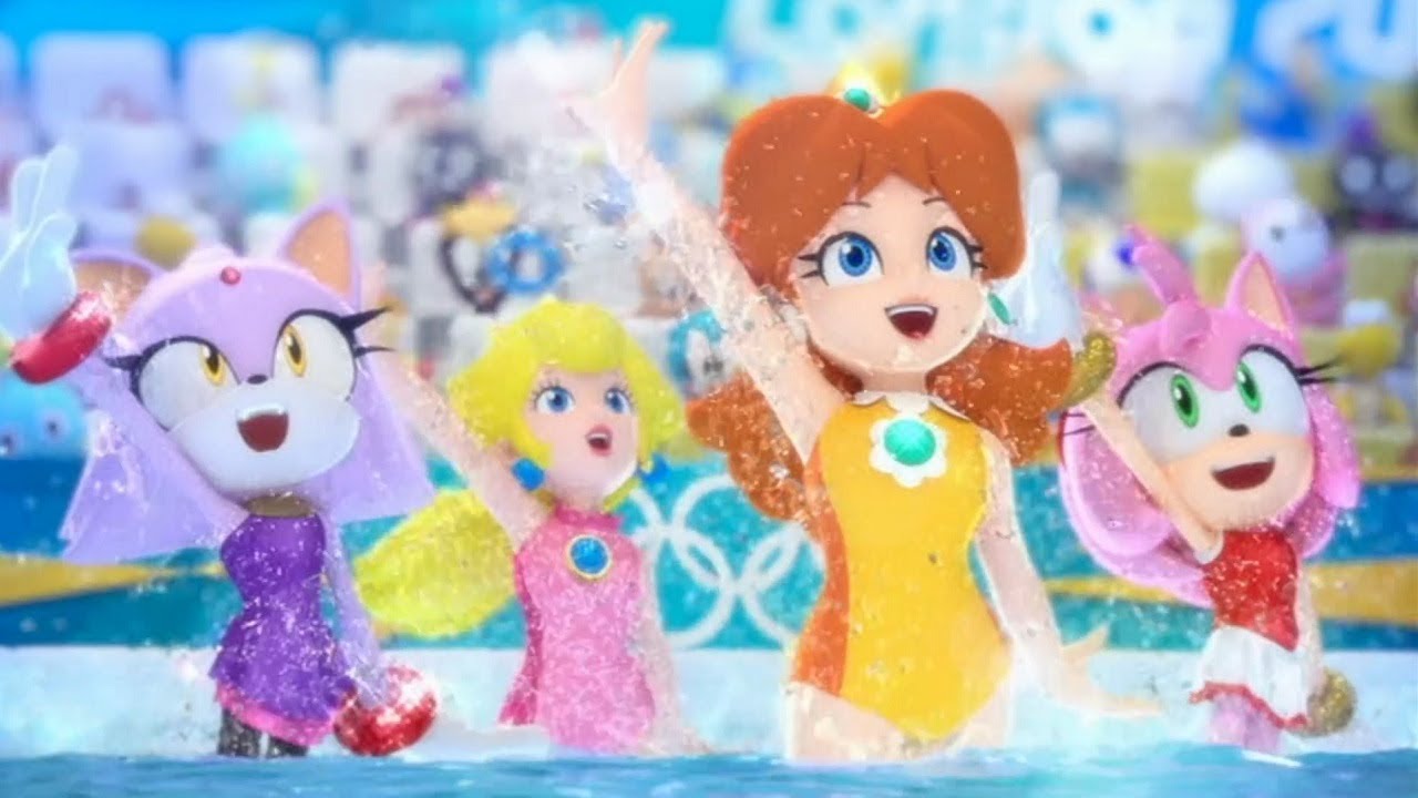 Mario & Sonic at the London 2012 Olympic Games - Synchronized Swimming (All Characters)