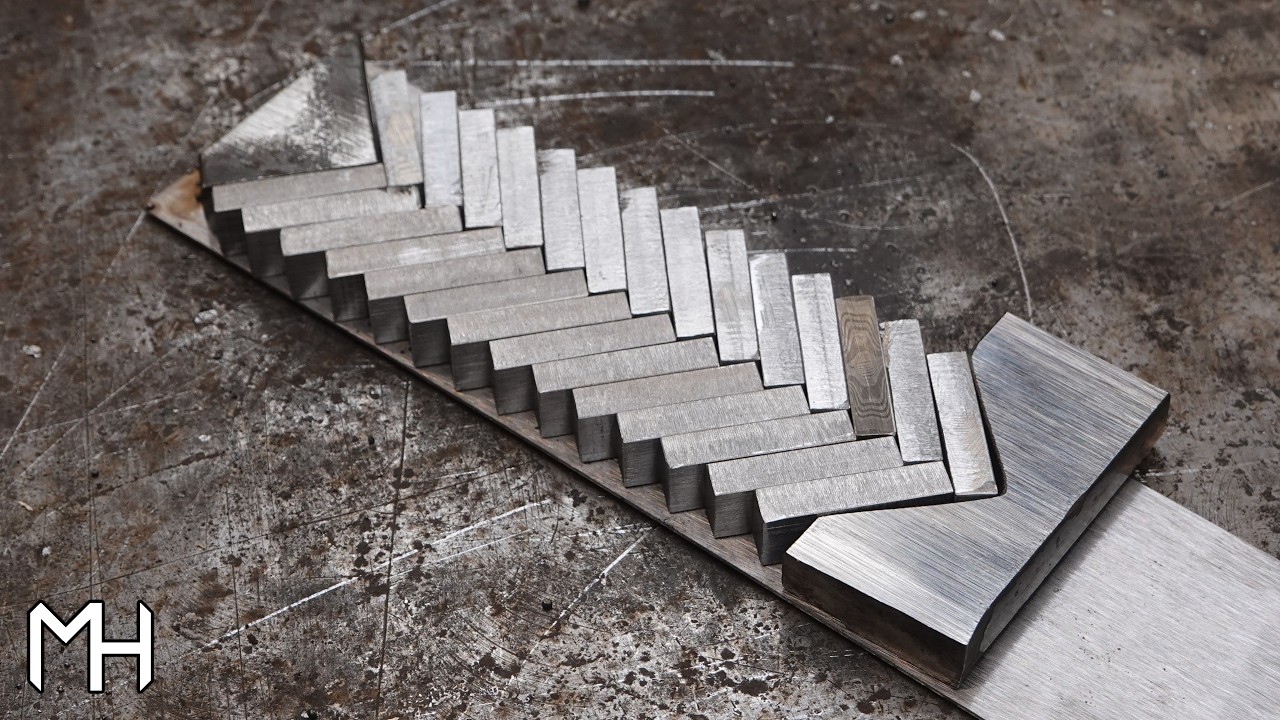 Forging Tactor Track Mosaic Damascus | Knife making