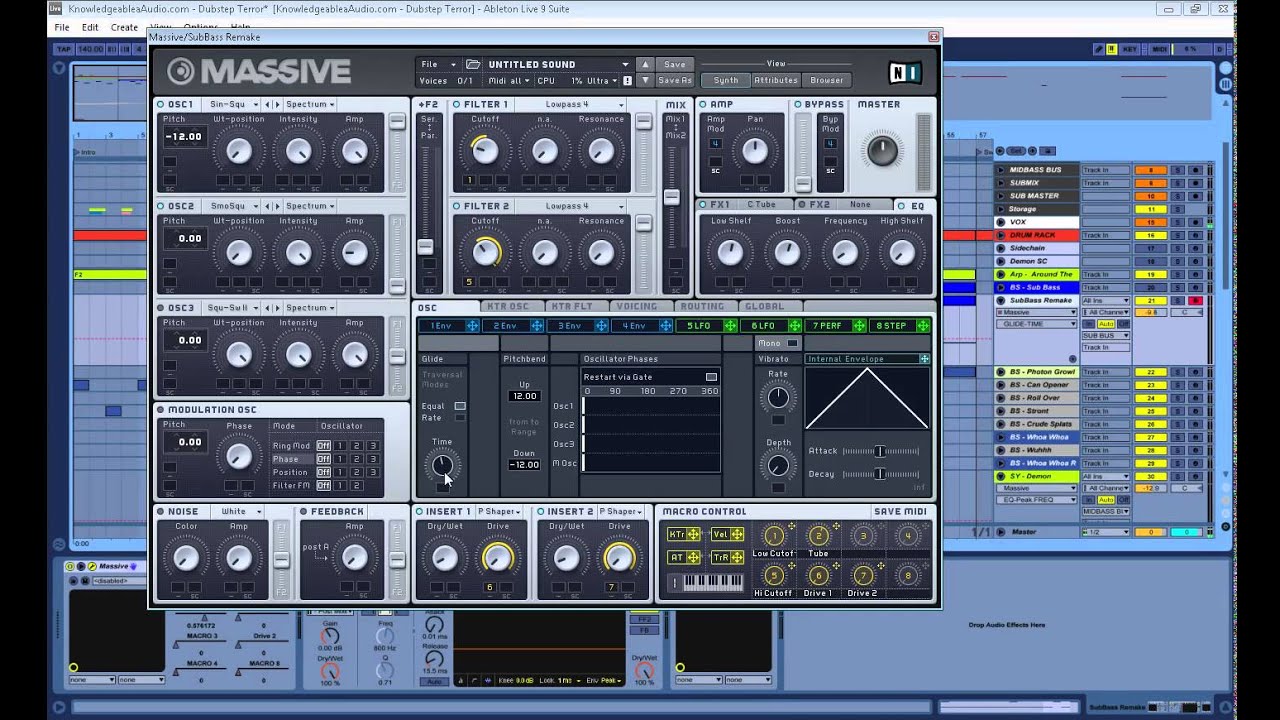 808 and Sub Bass - Massive Tutorial (by Knowledgeable Audio)