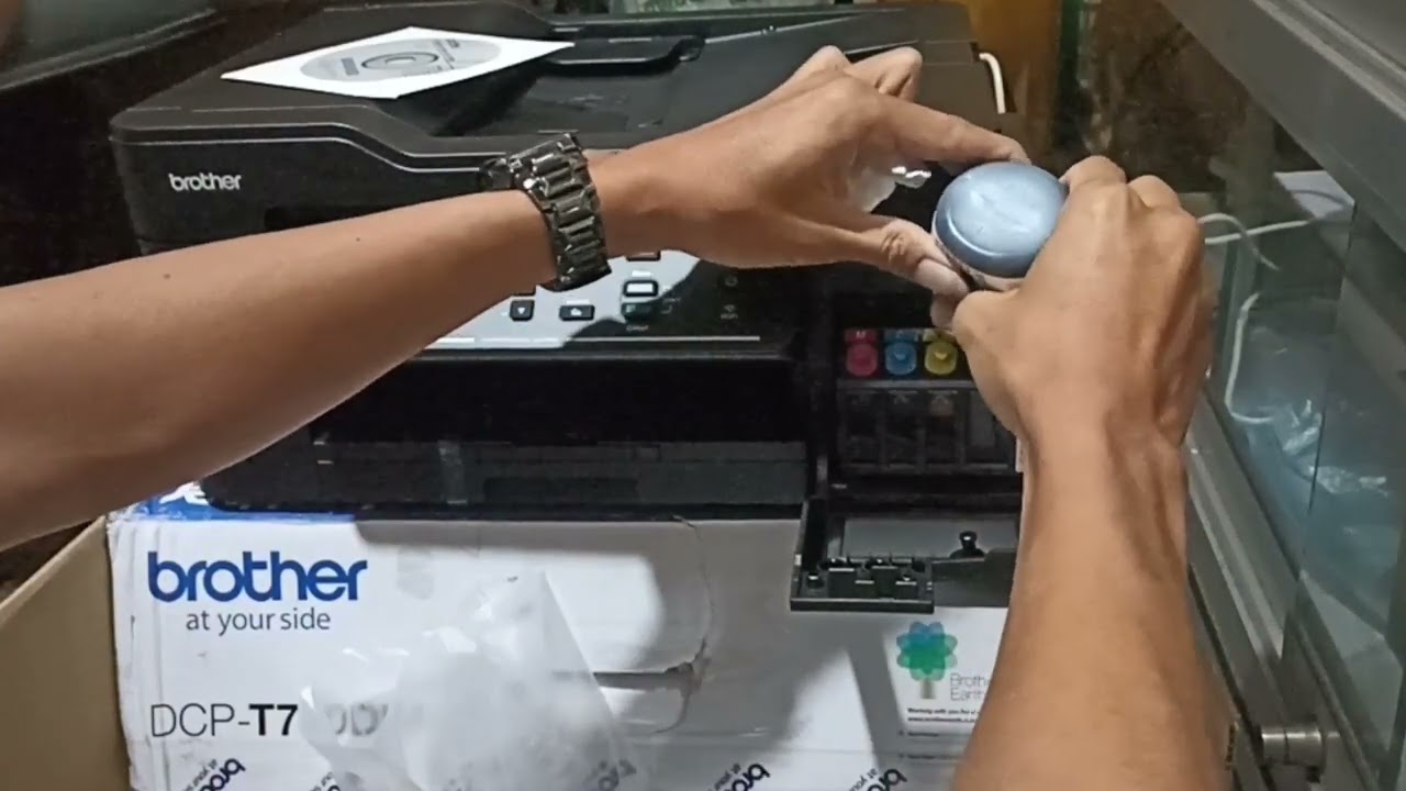 cara setting pertama printer brother DCP-T720DW. unboxing brother DCP-T720DW