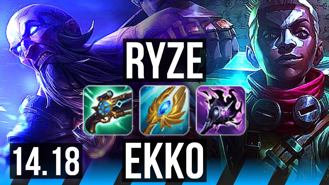 RYZE vs EKKO (MID) | 72% winrate, 8/2/5, Godlike | EUW Master | 14.18
