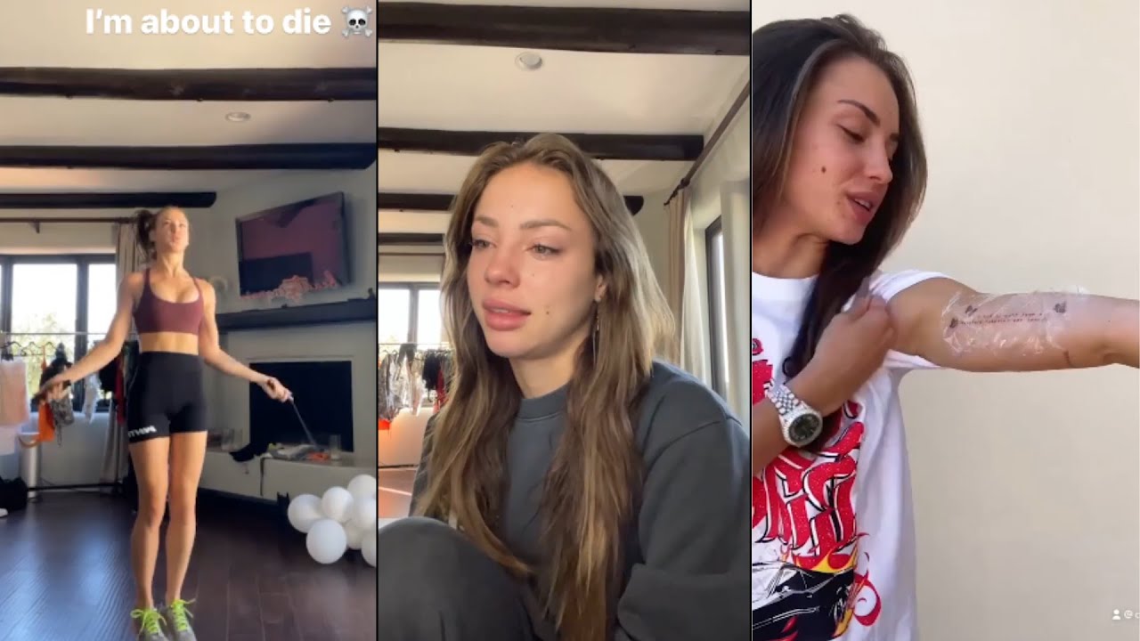 Charly Jordan Cry over BF , mental health and show new tattoo ,cardio exercise (IG STORY REPLAY)
