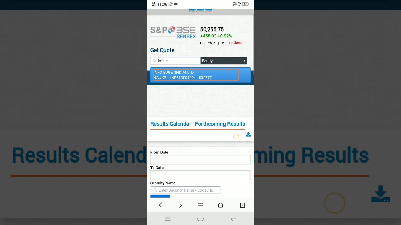 info edge share q3 Result Date 2021