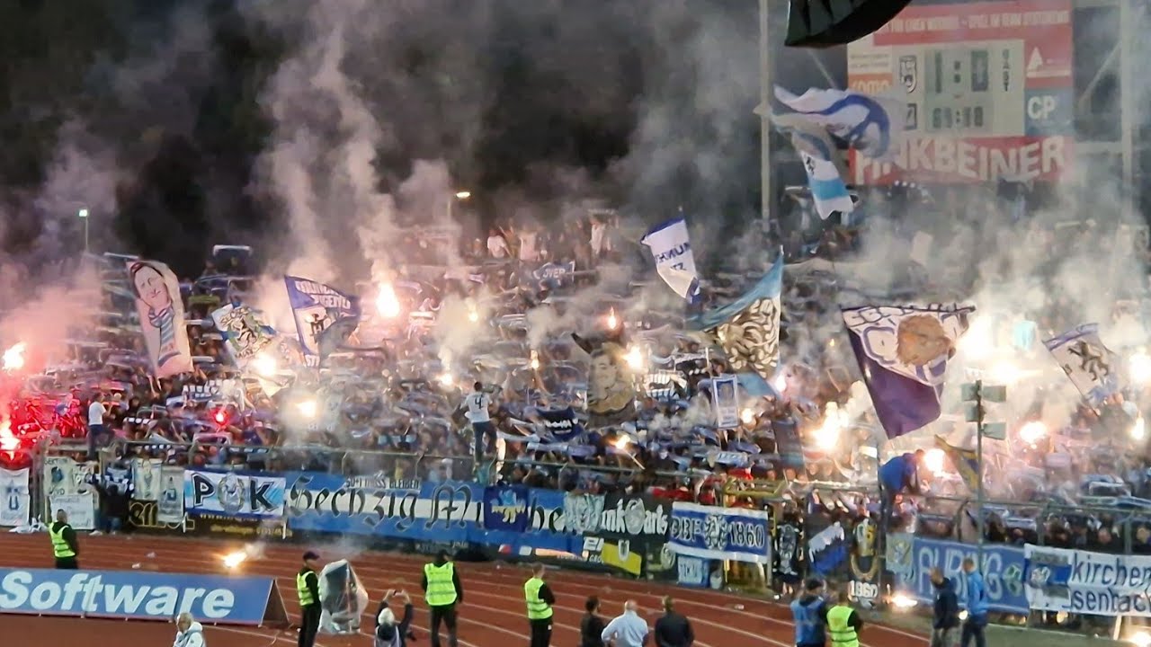 03.10.2023 SSV Ulm 1848 - TSV 1860 München 1:0, Intro, Pyro, Support, Pyroshow