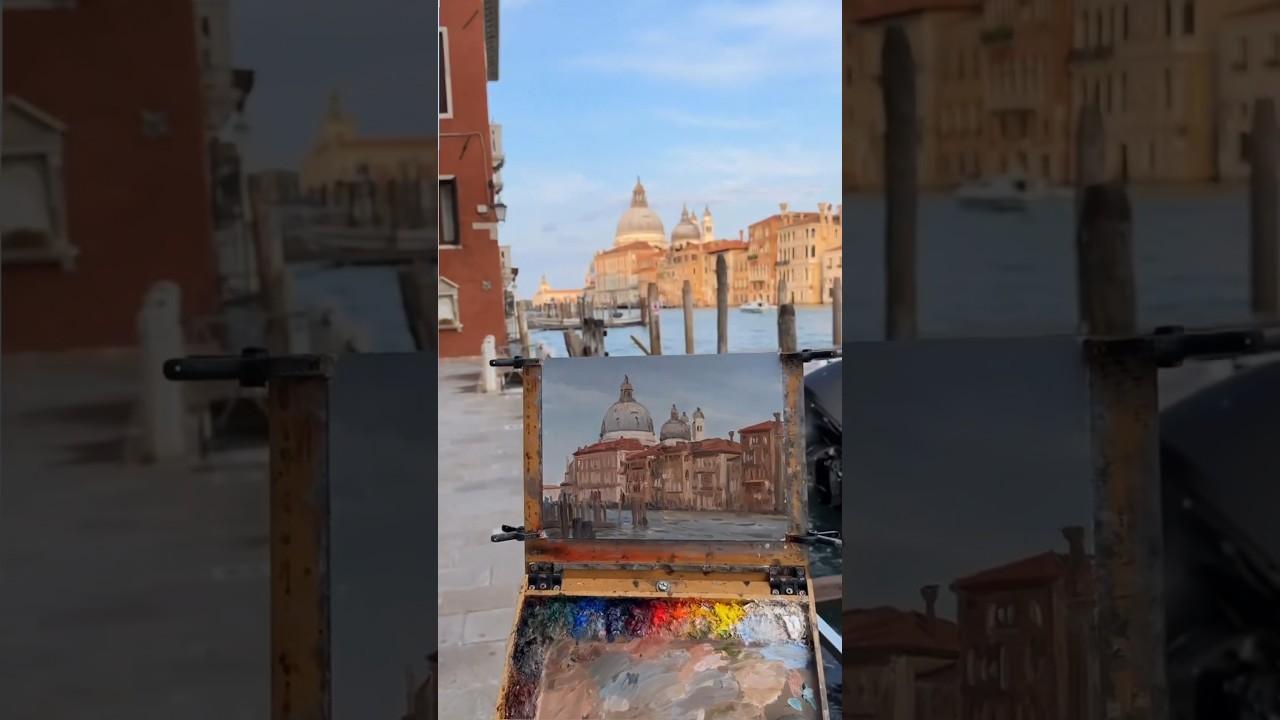 Plein Air Painting the Salute, Venice #painting #landscapepainting #pleinairpainting #allaprima #art