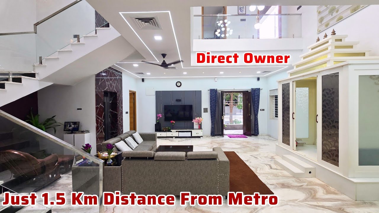 Owner: 📞9440286960 || Fully Furnished G+3 Triplex Villa For Sale || 2 Min Drive From Metro Hyderabad