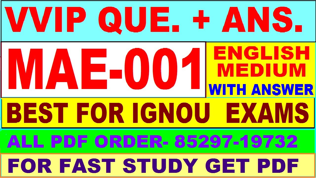 MAE 001 important questions with answer in English | mae 001 Previous Year Question Paper