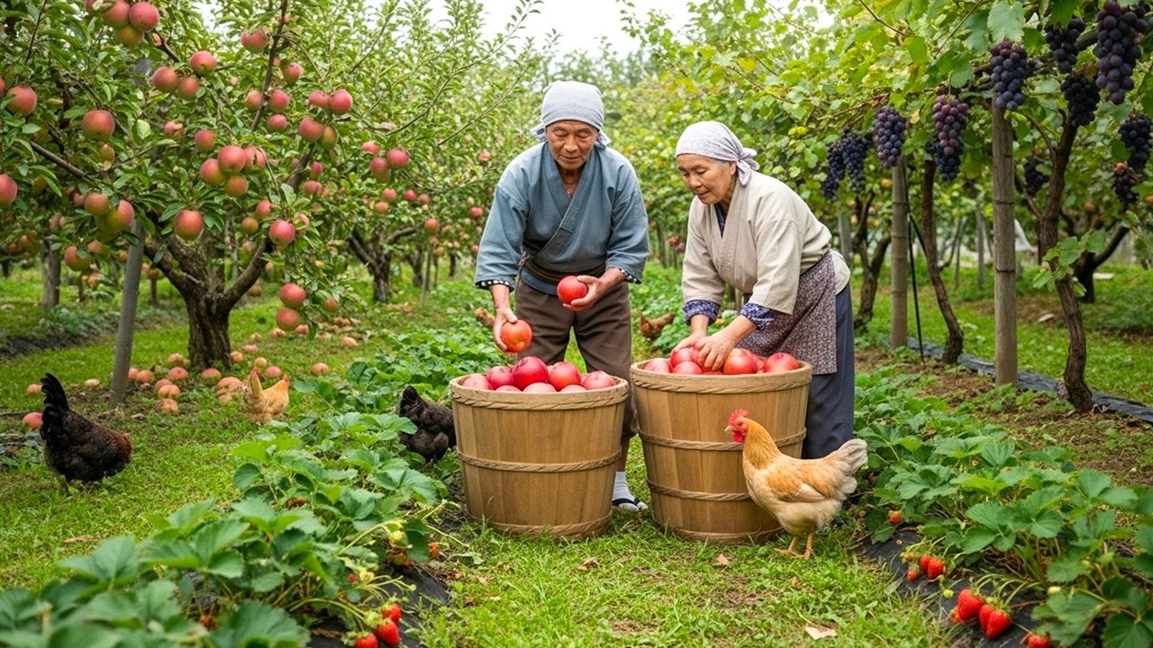 Life in the Japanese Countryside Garden – A Peaceful and Beautiful Harvest Day