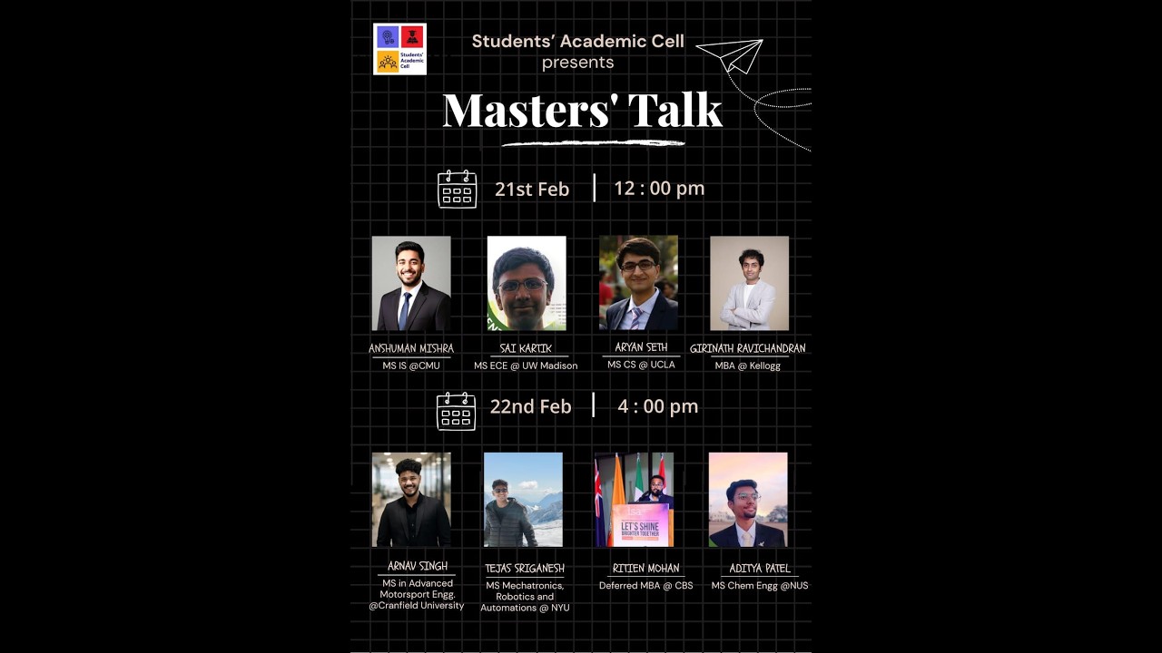Masters' Talk by Students' Academic Cell || 21st February '26