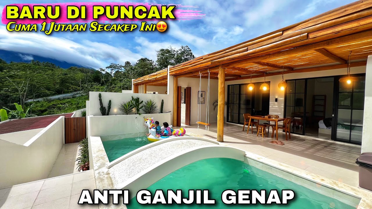 PENDATANG BARU DI PUNCAK‼️ Cuma 1 Jutaan Serasa Nginep di Labuan Bajo | Villa Canggu & Pandawa