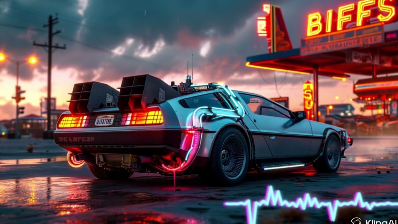 Back to the Future Vibes 🚗💨 Neon Lights & DeLorean | Synthwave Music Video