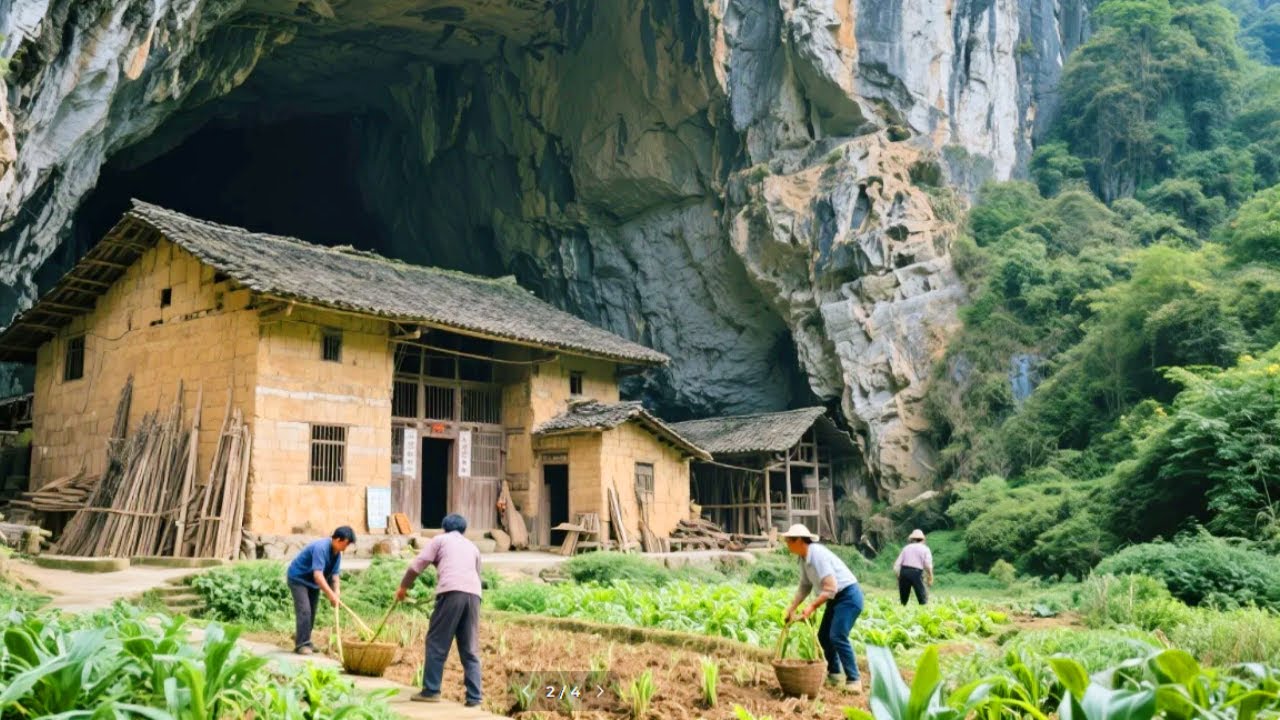 贵州一户人家居住在天坑内，需要穿过一个山洞才能到达，环境犹如世外桃源！【乡村阿泰】
