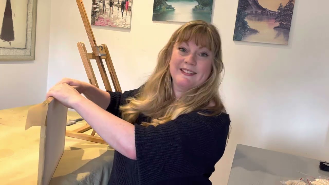 ASMR oil painting canvas preparation.