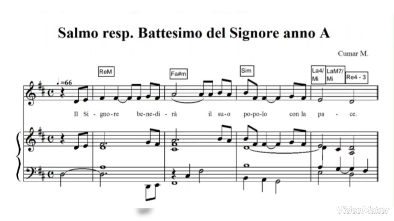 Il Signore benedirà il suo popolo con la pace. Salmo Resp. Battesimo del Signore anno A.