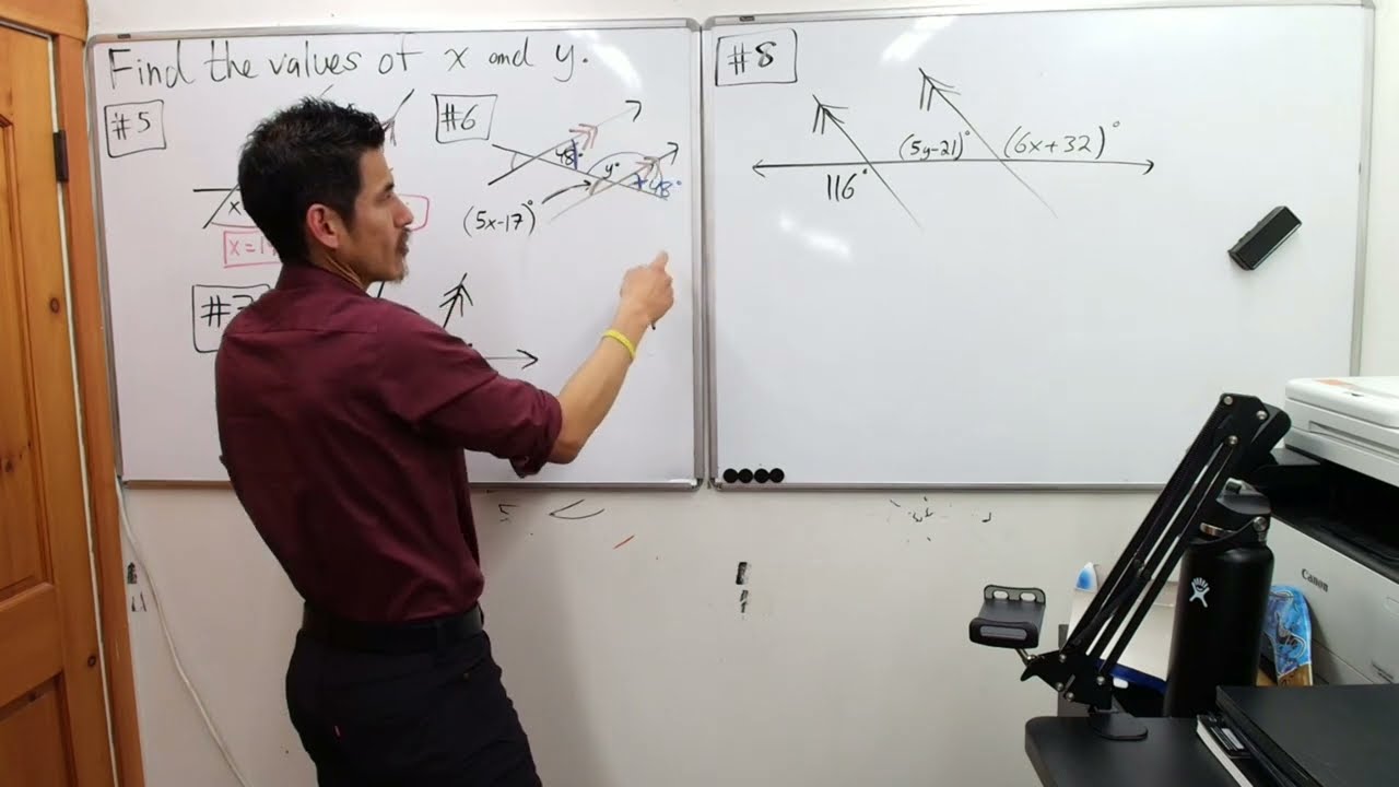 Parallel Lines and Transversals | Unit 10 Practice Test Problems 5 -8