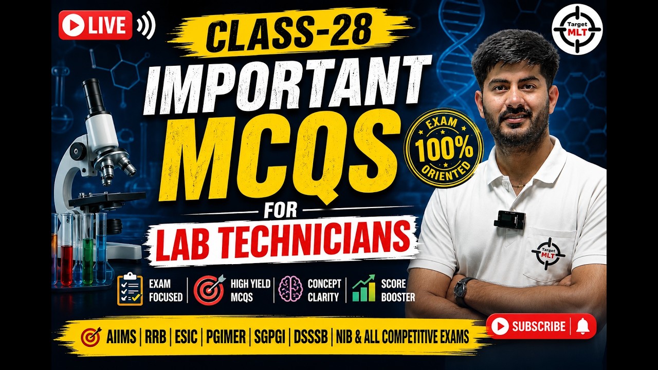 Lab Technician Important MCQs Class-28 By Sachin Punia #DMLT #BMLT #HSSC #AIIMS #BSF #RRB #PGI #2026