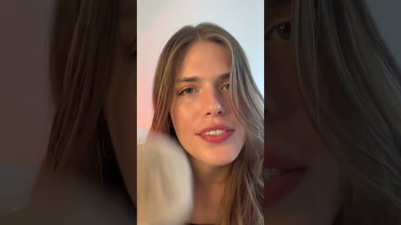 ASMR brushing your face with a makeup brush 💗