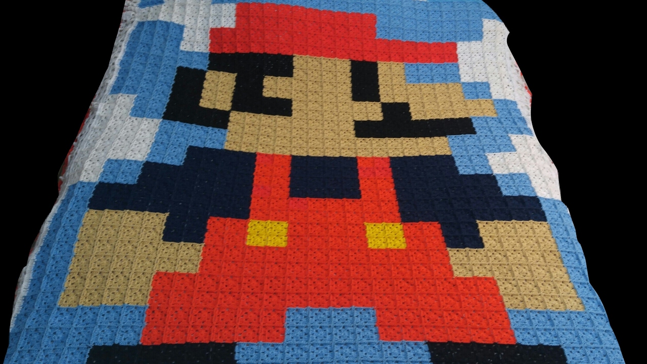 Colcha de Mario Bros a crochet