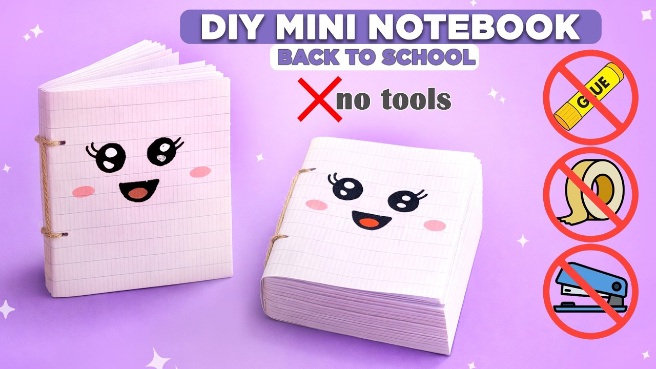 DIY Mini Notebook | How to make Cute Paper Notebook | No Tape No Glue Craft Ideas | DIY Mini Notepad