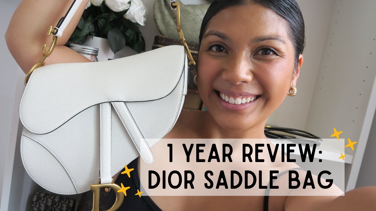 ONE YEAR REVIEW OF THE DIOR SADDLE BAG IN LATTE GRAINED CALFSKIN 🤍✨ DO I STILL LOVE IT?!