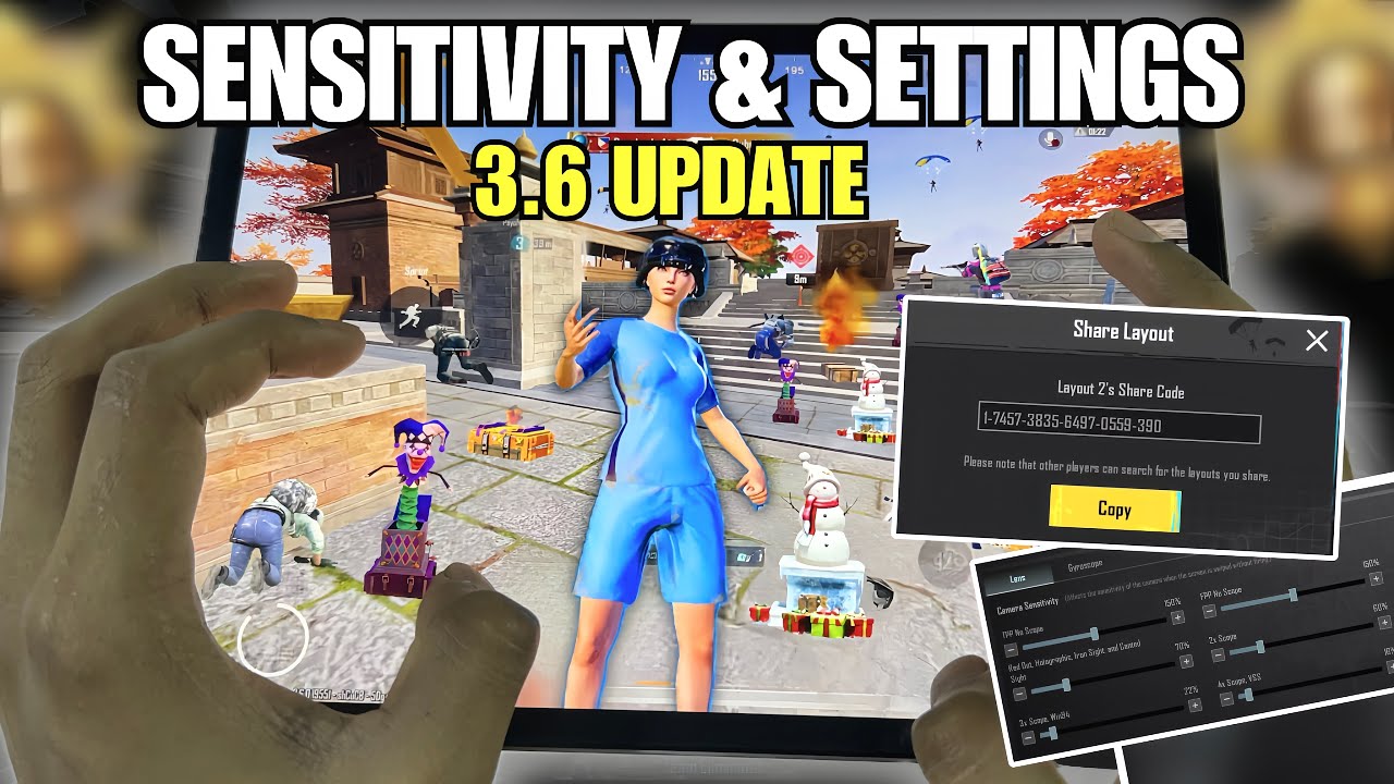 3.6 UPDATE !! 😱 BEST SENSITIVITY & SETTINGS FOR ALL DEVICES🔥 IPAD PRO HANDCAM | PUBG Mobile | Bgmi