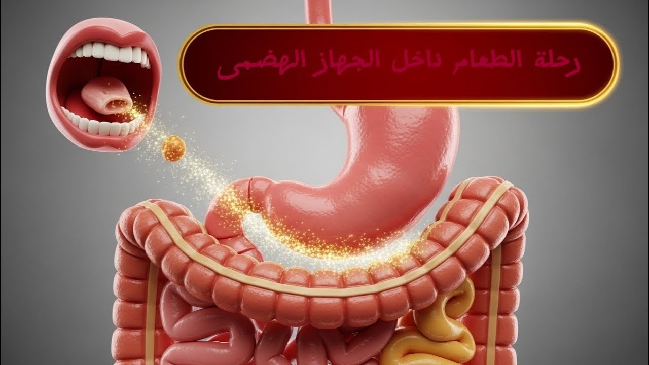 رحلة الطعام داخل الجهاز الهضمي خطوة بخطوة🤔