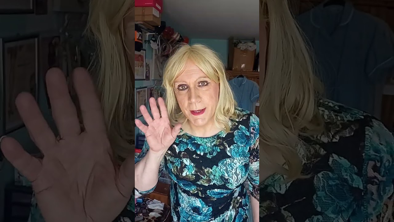 Laced in and dressed up. Crossdresser.