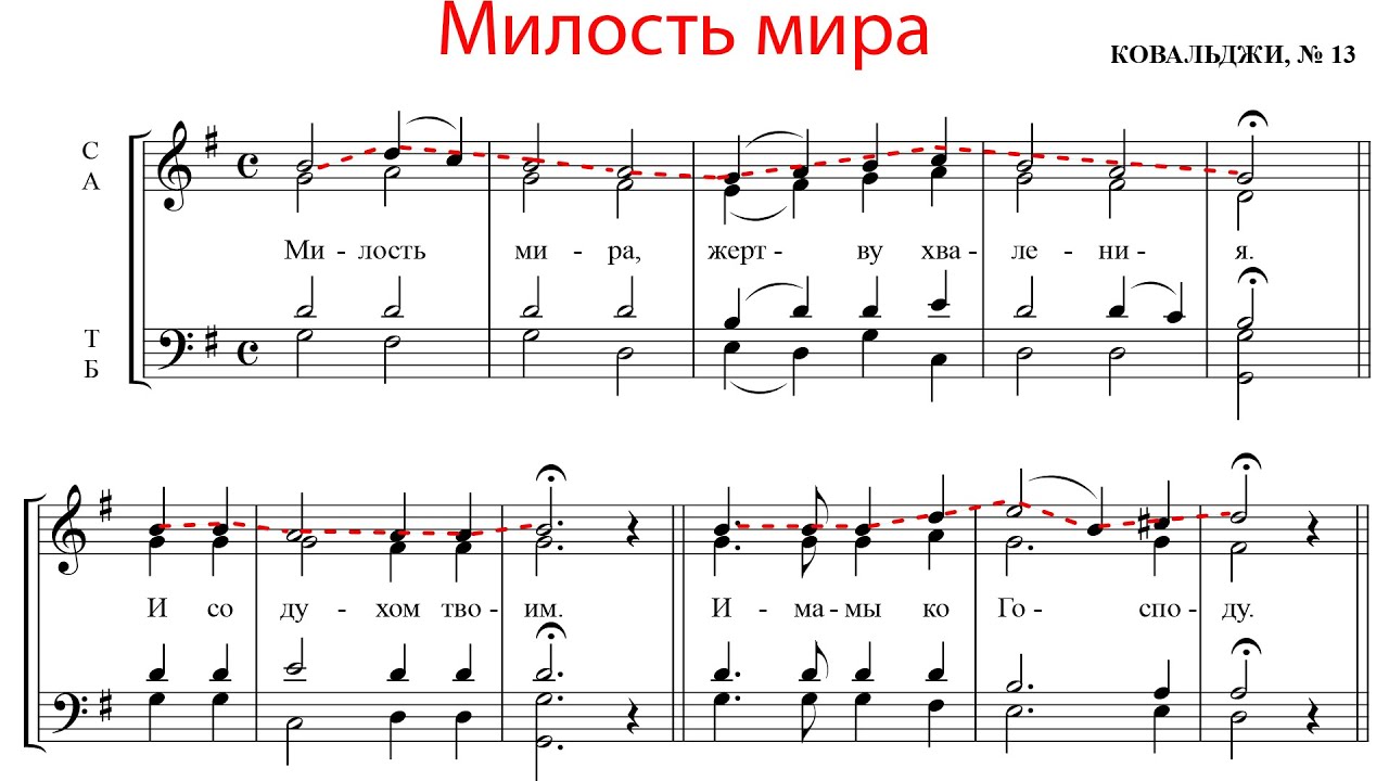 МИЛОСТЬ МИРА Ковальджи №13 - Сопрановая партия