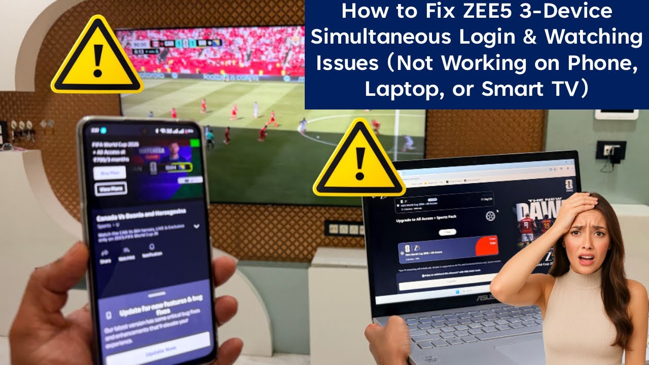 Как исправить проблемы с одновременным входом и просмотром на 3 устройствах в ZEE5 (не работает н...