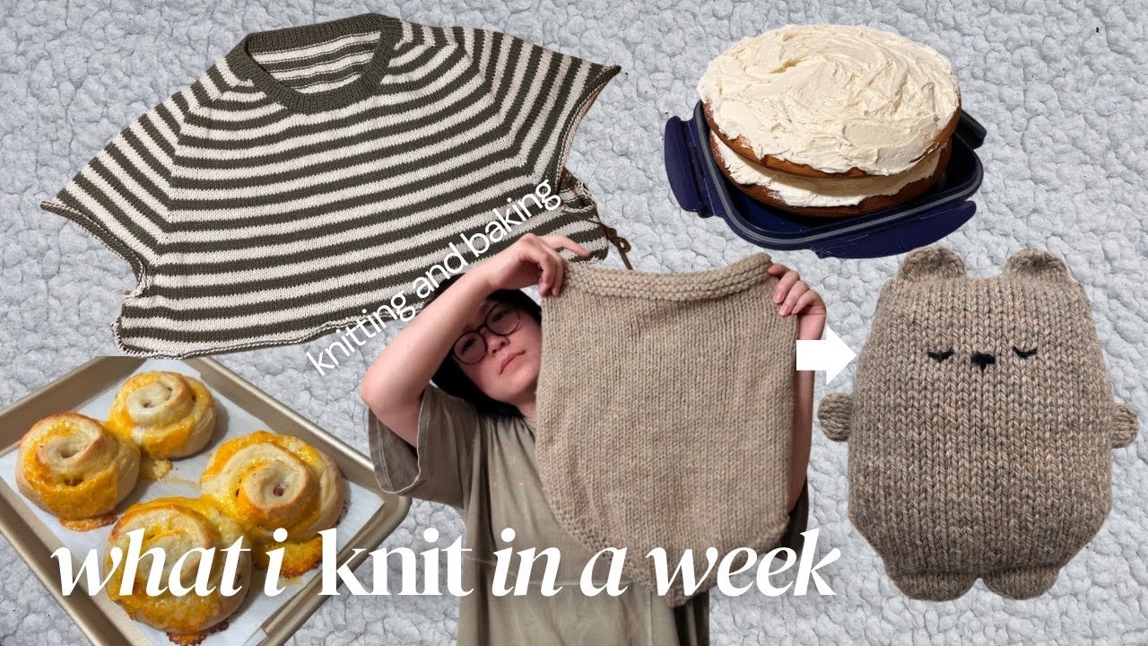 Tombo Tee cont. & Knit bear sidequest + lots of baking! Knit VLOG