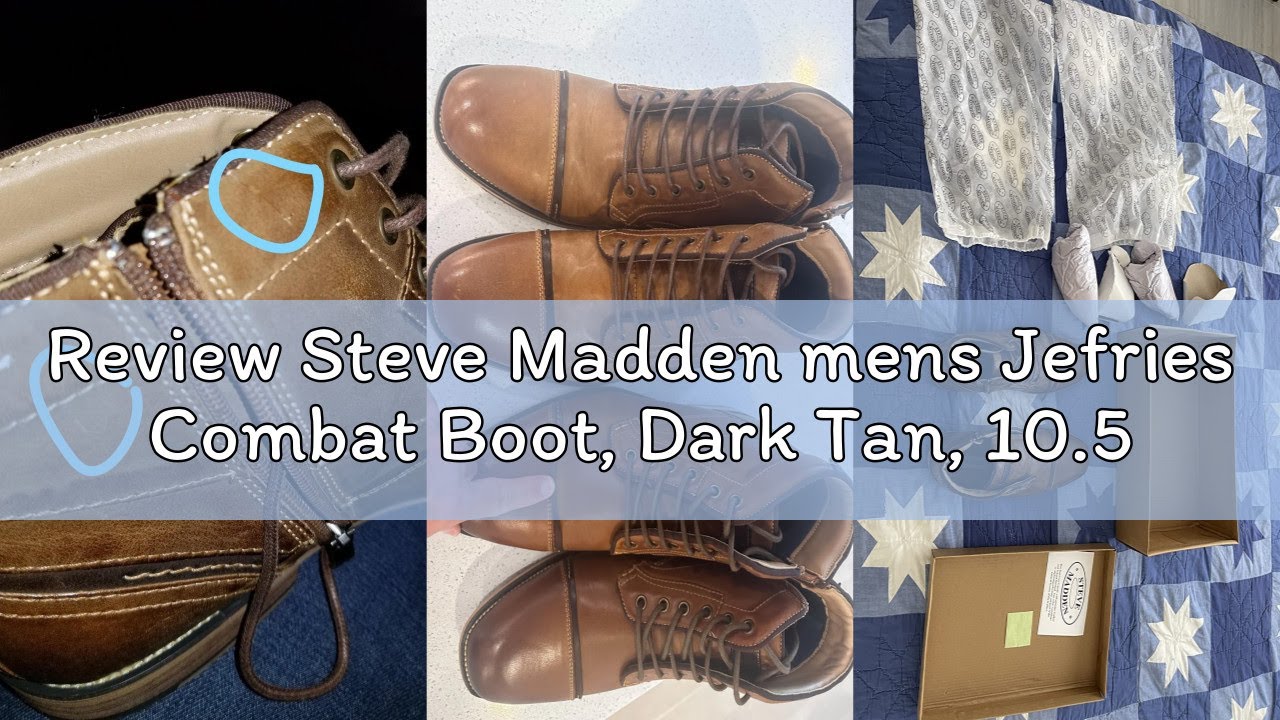 Review Steve Madden mens Jefries Combat Boot, Dark Tan, 10.5 US