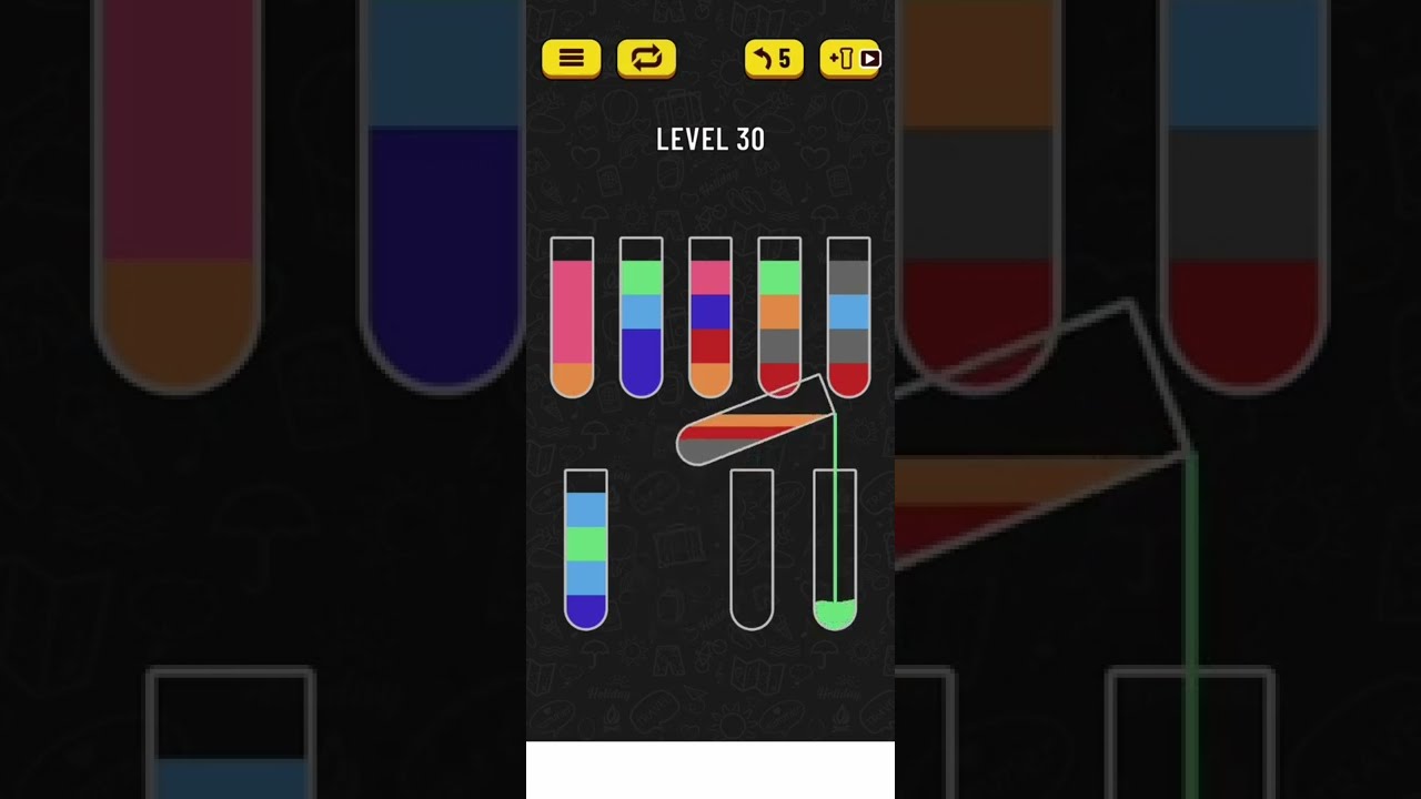 2022! Water Sort Level 30 Walkthrough Solution Android/iOS