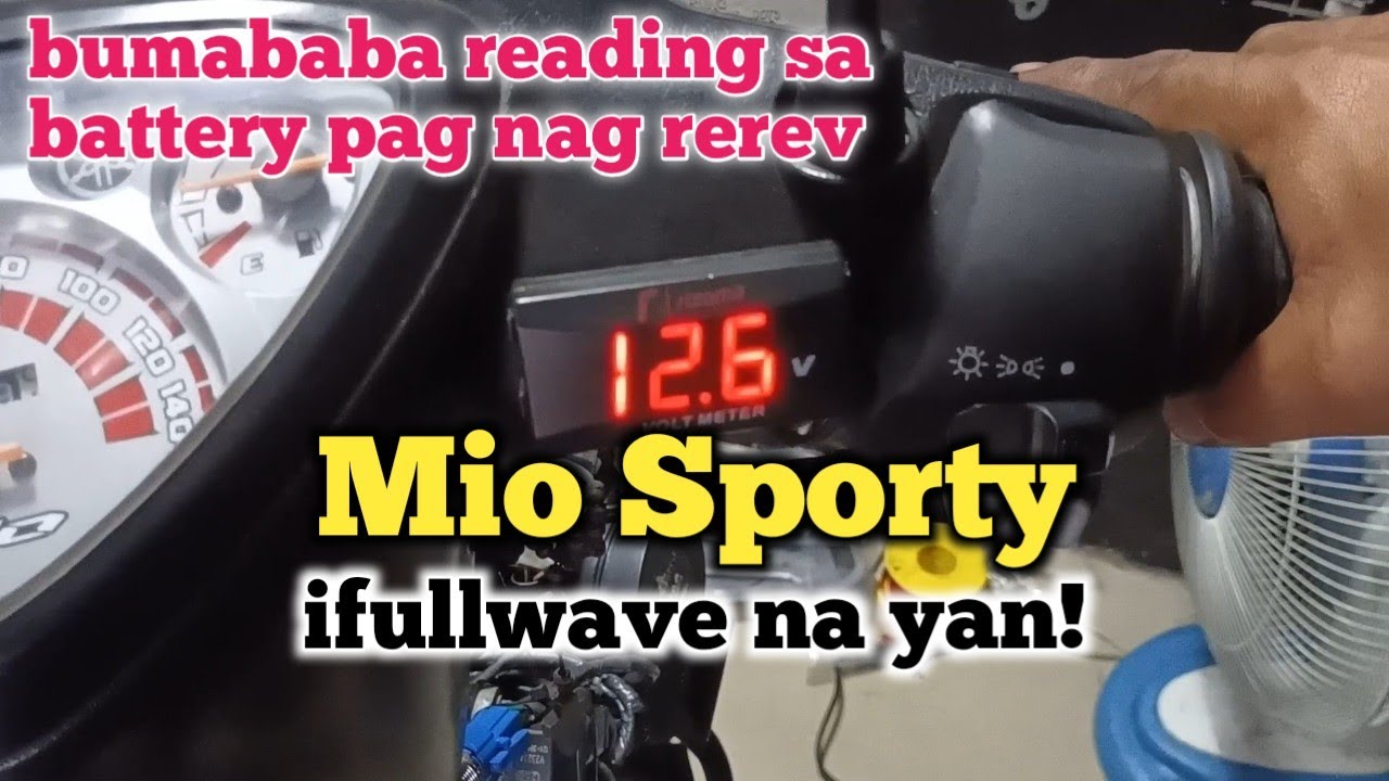 Mio sporty pag nag rerev bumababa ang reading sa battery. palit rectifier diretso fullwave.