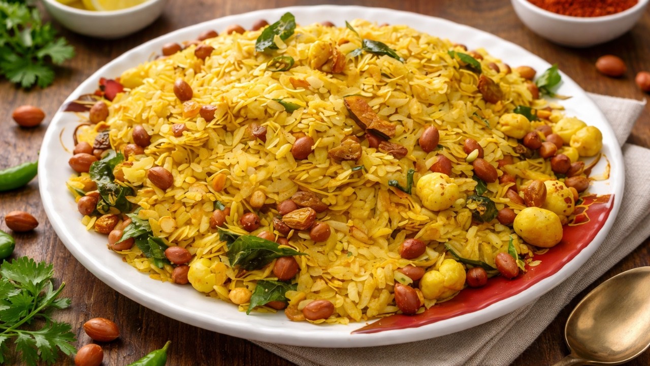 How to make Poha namkeen recipe, quick & healthy breakfast recipe, poha recipe morning chai time