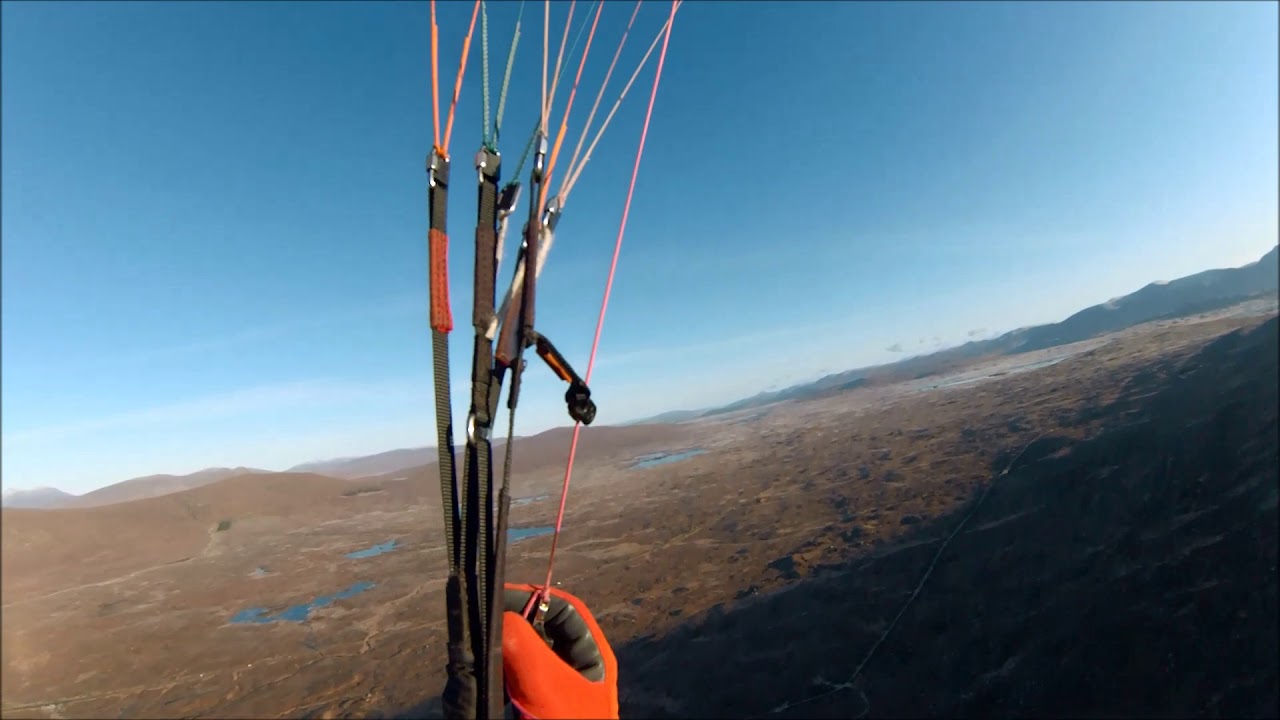 Paragliding St Andrews Day in Scotland Lee Side TTB Flight Glencoe