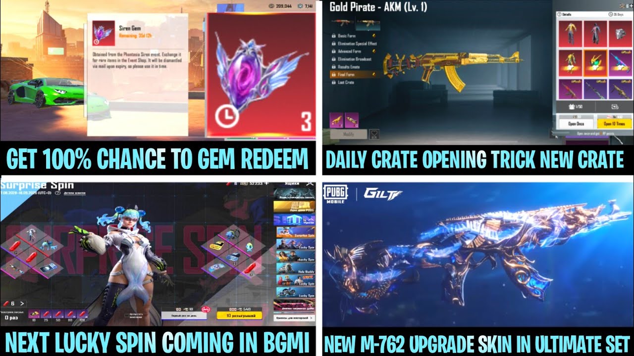 WARNING LAST CHANCE🔴 HOW TO GET SIREN GEM CRATE OPENING IN 5 DAYS | BGMI NEW LUCKY SPIN HERE 